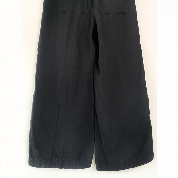 NWT Old Navy Women High Waisted Crinkle Gauze Wide Leg Pants M Black 100% Cotton - Picture 7 of 11